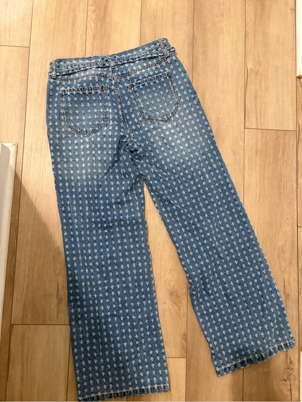 Kenzie Jeans Patterned Denim The Carla - High Rise Wide Leg - Picture 6 of 7